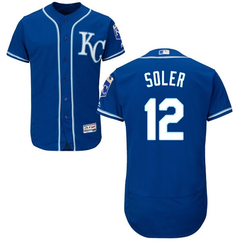 Royals #12 Jorge Soler Royal Blue Flexbase Authentic Collection Stitched MLB Jersey - Click Image to Close